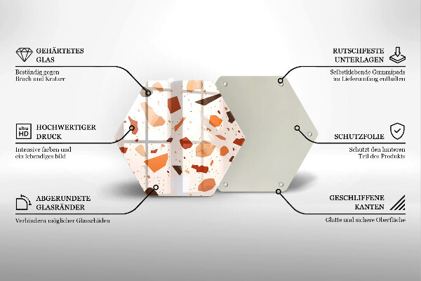 Skärbräda glas sexhörning Dekorativt stengods