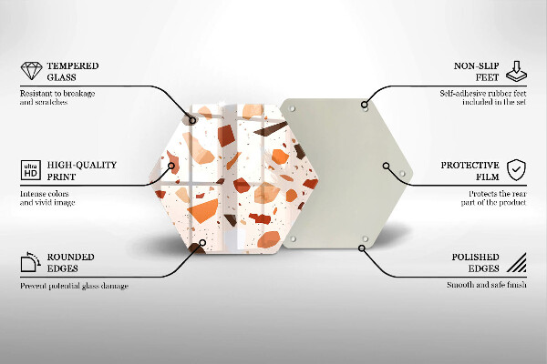 Skärbräda glas sexhörning Dekorativt stengods