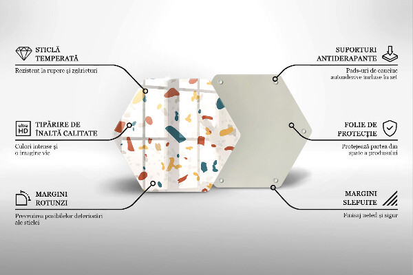 Skärbräda glas sexhörning Dekorativt stengods