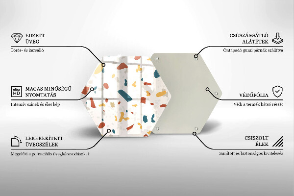 Skärbräda glas sexhörning Dekorativt stengods
