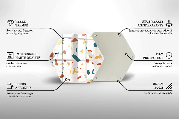 Skärbräda glas sexhörning Dekorativt stengods