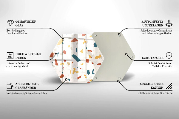 Skärbräda glas sexhörning Dekorativt stengods