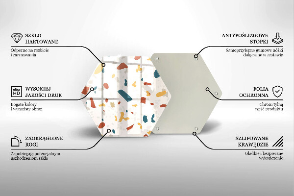 Skärbräda glas sexhörning Dekorativt stengods
