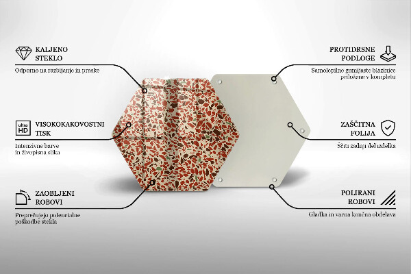 Skärbräda glas sexhörning Fint stengods