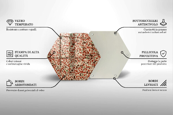 Skärbräda glas sexhörning Fint stengods