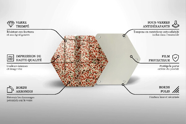 Skärbräda glas sexhörning Fint stengods