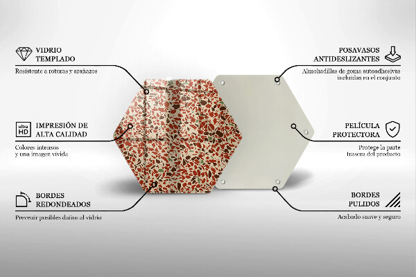 Skärbräda glas sexhörning Fint stengods