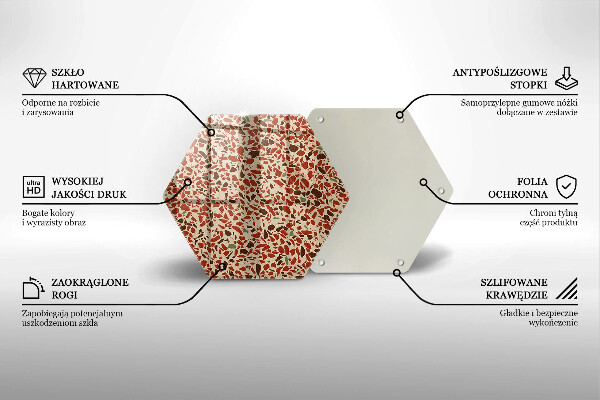 Skärbräda glas sexhörning Fint stengods