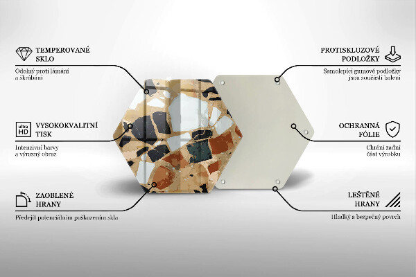 Skärbräda glas sexhörning Dekorativ stenplatta