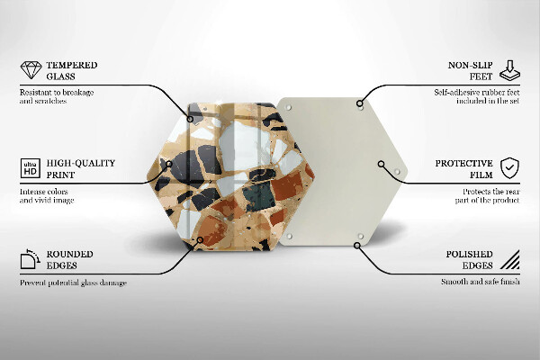 Skärbräda glas sexhörning Dekorativ stenplatta