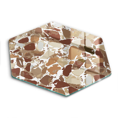 Skärbräda glas sexhörning Sten dekorativa fläckar