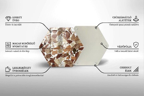 Skärbräda glas sexhörning Sten dekorativa fläckar