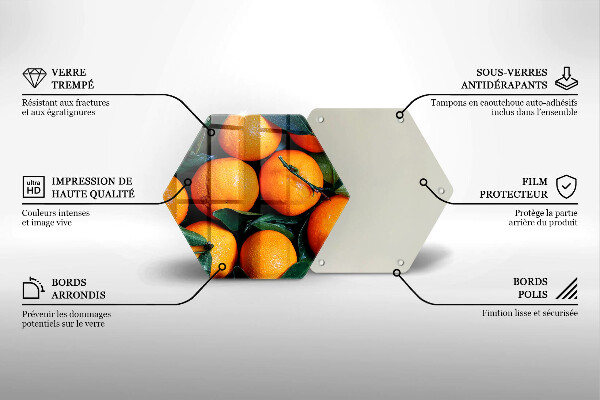 Skärbräda glas sexhörning Orange frukt