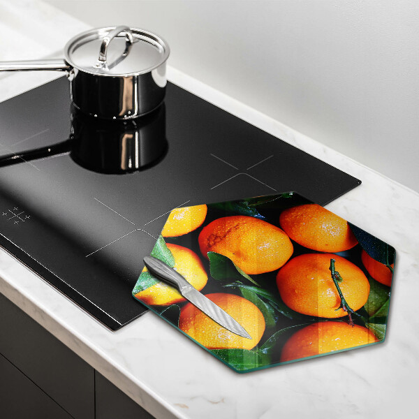 Skärbräda glas sexhörning Orange frukt