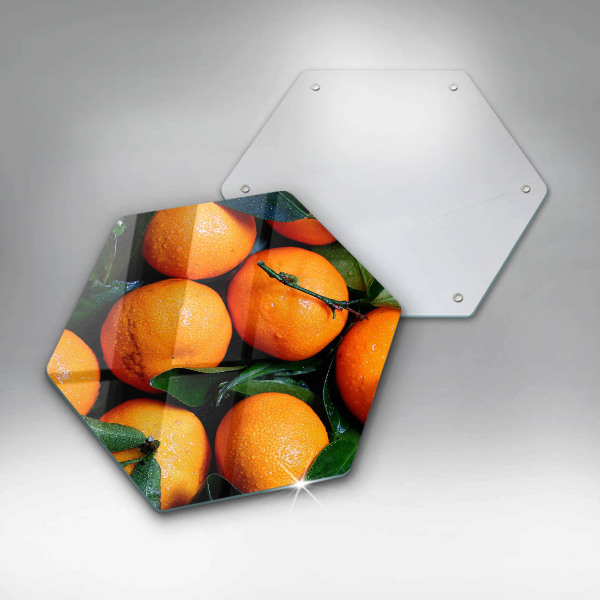 Skärbräda glas sexhörning Orange frukt
