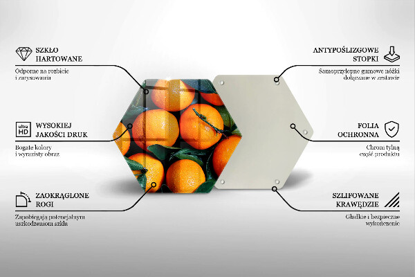 Skärbräda glas sexhörning Orange frukt