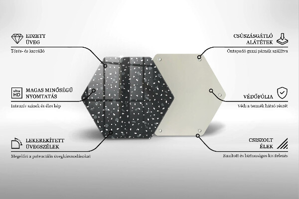 Skärbräda glas sexhörning Dekorativ sten