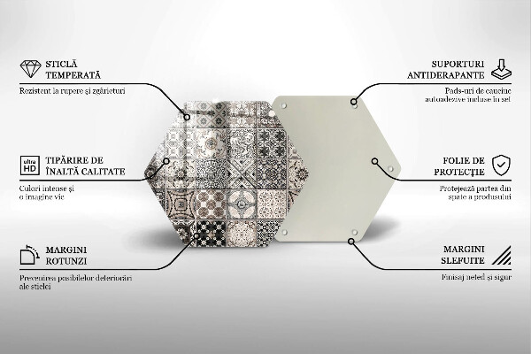 Skärbräda glas sexhörning Dekorativa plattor