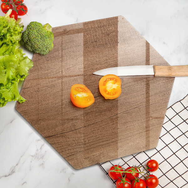 Skärbräda glas sexhörning Trästruktur