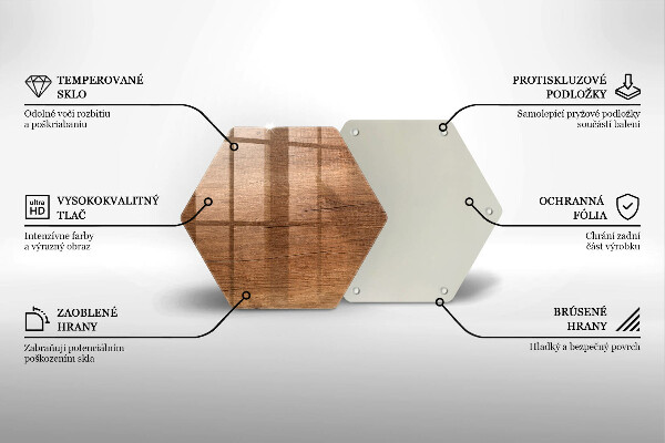 Skärbräda glas sexhörning Trästruktur