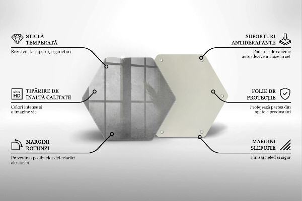 Skärbräda glas sexhörning Betong textur bakgrund