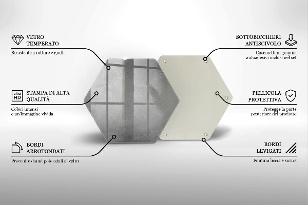 Skärbräda glas sexhörning Betong textur bakgrund