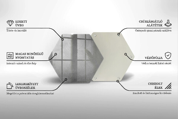 Skärbräda glas sexhörning Betong textur bakgrund