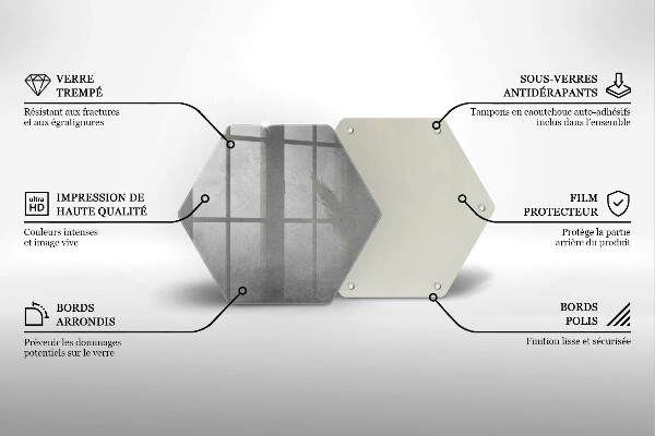 Skärbräda glas sexhörning Betong textur bakgrund