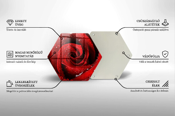 Skärbräda glas sexhörning Rosen blomblad