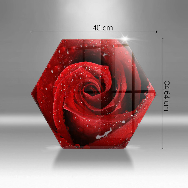 Skärbräda glas sexhörning Rosen blomblad