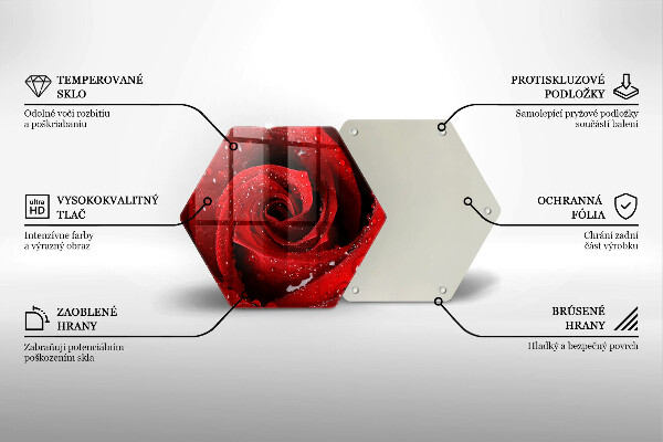 Skärbräda glas sexhörning Rosen blomblad