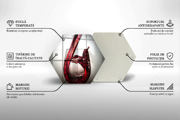 Skärbräda glas sexhörning Glas och rött vin