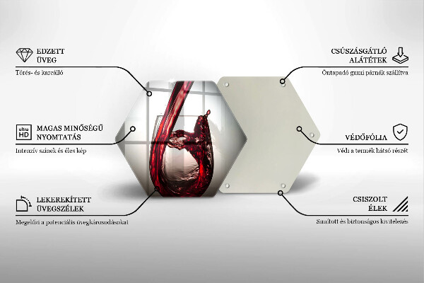Skärbräda glas sexhörning Glas och rött vin