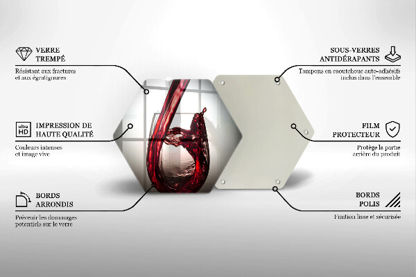 Skärbräda glas sexhörning Glas och rött vin