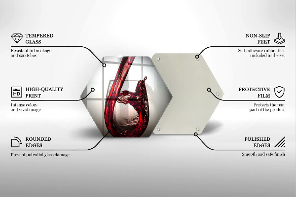 Skärbräda glas sexhörning Glas och rött vin
