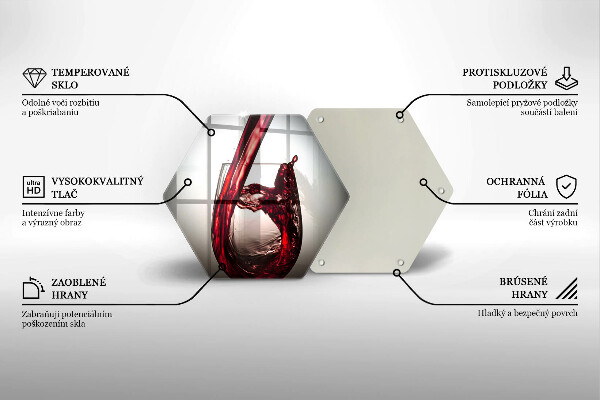 Skärbräda glas sexhörning Glas och rött vin