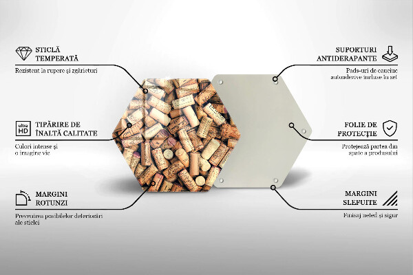 Skärbräda glas sexhörning Vinkorkar seamless mönster