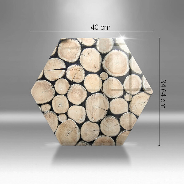 Skärbräda glas sexhörning Trästammar