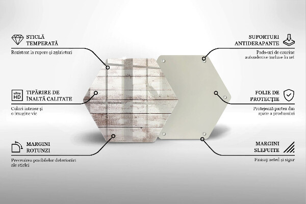 Skärbräda glas sexhörning Gamla träskivor