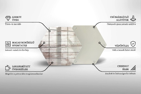 Skärbräda glas sexhörning Gamla träskivor