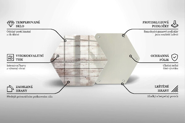 Skärbräda glas sexhörning Gamla träskivor