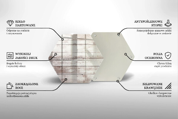 Skärbräda glas sexhörning Gamla träskivor
