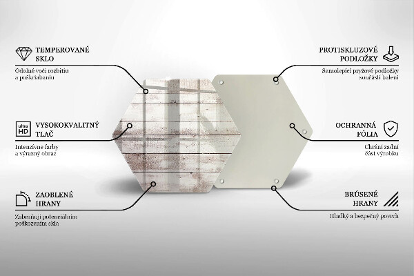 Skärbräda glas sexhörning Gamla träskivor