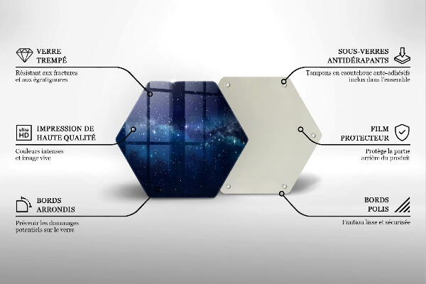 Skärbräda glas sexhörning Rymden och stjärnorna