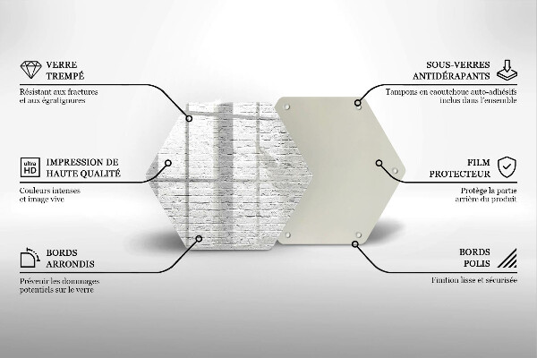 Skärbräda glas sexhörning Tegelvägg