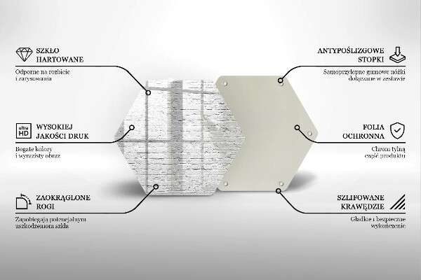 Skärbräda glas sexhörning Tegelvägg