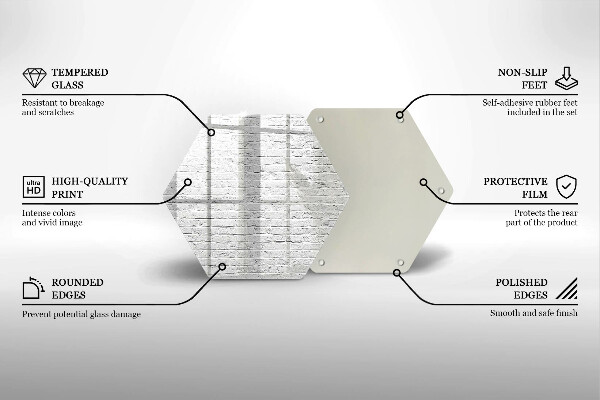 Skärbräda glas sexhörning Tegelvägg