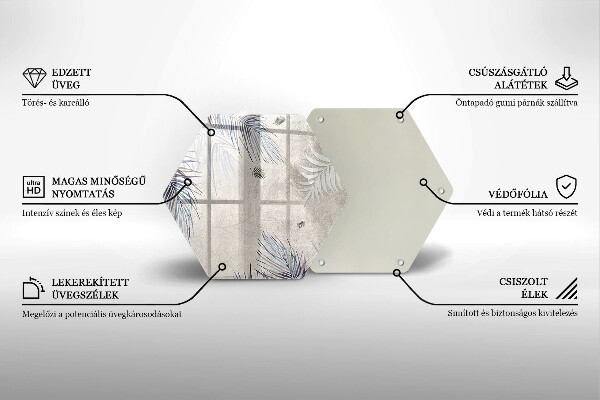 Skärbräda glas sexhörning Subtila blad