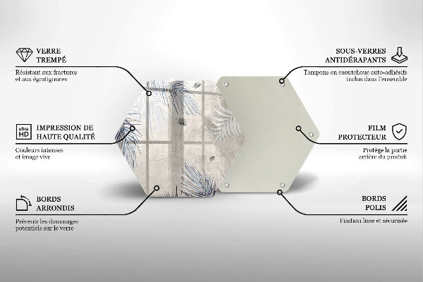 Skärbräda glas sexhörning Subtila blad