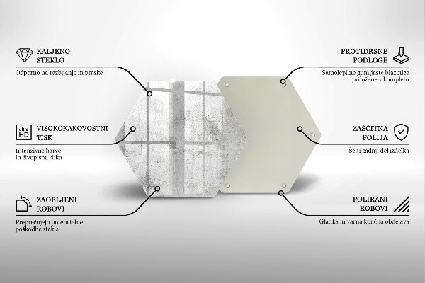 Skärbräda glas sexhörning Betongstruktur